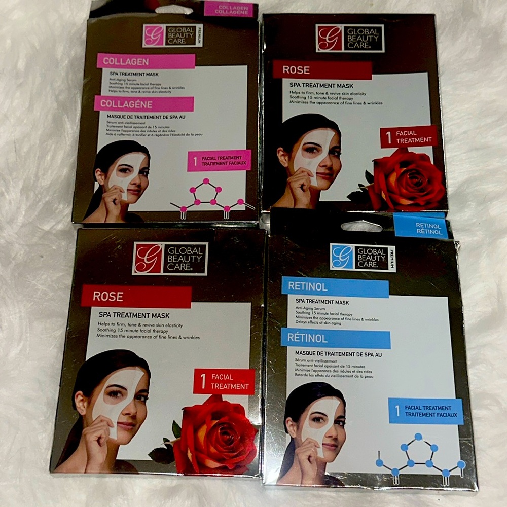 Global Beauty Care CHARCOAL spa treatment mask Anti aging serum Rose Collagen